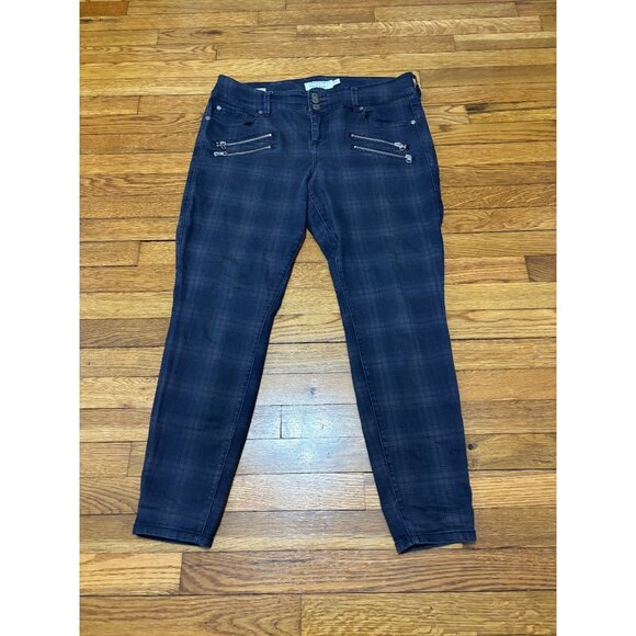 Torrid Womens Jegging Skinny Jeans Plus Size 16 Black Gray Plaid Stretch Denim - Picture 1 of 6